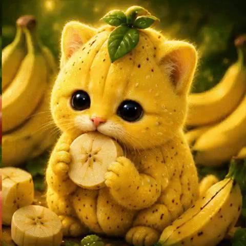 Fruit Cat as a banana